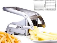 ICO Stainless Steel 2-Blade French Fry Potato Cutter, No-Slip Suction Base, Perfect for use with Air Fryer