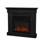 Real Flame Crawford 48" Slim Indoor Electric Fireplace with Mantel for Living Room or Bedroom, Replaceable Fireplace Insert Heater, Realistic Log and Flame Effect, Remote Control, Timer.