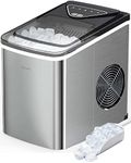 Silonn Ice Makers Countertop, 9 Cubes Ready in 6 Mins, 26lbs in 24Hrs, Self-Cleaning Ice Machine with Ice Scoop and Basket, 2 Sizes of Bullet Ice for Home Kitchen Office Bar Party