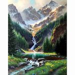 51buyoutgo Forest Landscape Cross Stitch Kits, 11 ct Easy Funny Preprinted Pre Printed Counted Stamped Cross Stitch Kits for Beginners Adults, 11ct Adult Cross Stitch Embroidery Starter Kit for Adults