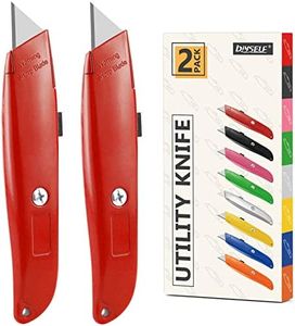 DIYSELF 2Pack Utility Knife Box Cutter Retractable Blade Heavy Duty(Red)