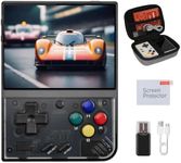 Miyoo Mini Plus, Retro Gaming Console with 64G Memory Card, 3.5-inch IPS Screen, 3000mAH Long Endurance Battery，with Storage Case, Support 10000+ Games (Black 64G)