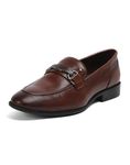 Monte Carlo Mens Brown Solid Slip on Genuine Leather Penny Loafers (201821FW-1-10)