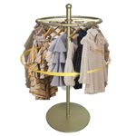 SLVUAFRN Round Garment Rack, Floor Standing Rotatable Clothing Rack, Portable Retail Display stand for Hanging Clothes Bedrooms Boutiques Commercial Shop Laundry Room