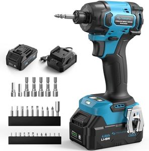 Tilswall 20V Impact Driver, 260Nm Torque Brushless Cordless, 3-Speed (0-3600 RPM), Cordless Impact Driver with LED Light, with 30 Piece Bit Set and Drivers Kit, 4Ah Battery and Fast Charger Included