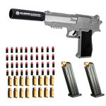 Toy gun with soft bullets, toy gun with ejectable magazine and bullets - 1:1 size toy gun with magazine for safety training or play - unique gift