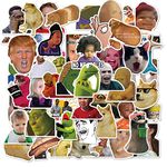 50Pcs Funny Meme Stickers Laptop Car Scrapbook Phone Skateboard Computer Funny Vine Meme Stickers Vinyl Waterproof Aesthetic Personalised Stickers for Teens Boys Girls Adults Children