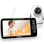 HelloBaby 6-Inch Video Baby Monitor, Large Screen with Camera and Audio, 4000mAh Battery and ECO Mode, Night Vision, No-WiFi, 2-Way Talk and 8 Lullabies, Remote Pan-Tilt-Zoom Camera