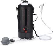 HappyPo Solar Camping Outdoor Shower Pump - Portable Shower Bag with Pressure Foot Pump with Temperature Indicator - Camp Water Equipment for Road Travel - Rinse Kit Portable Shower System