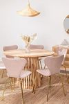 Wooden Round Dining Table | Round Natural Solid Acacia Wood Dining Table 4 Seater