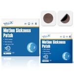 Hionfurt Motion Sickness Patches - 80 Count for Fast Nausea Relief in Car, Sea, Air Travel - Travel Sickness Patches Non-Drowsy, Effective, Lasts 72 Hours