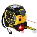 SUNHAIXIA Laser Tape Measure 3-in-1 with Large LCD Display | Digital Laser Measurement Tool in/ft/m Scales up to 131ft/40M with calculations | Tape Measure 16ft/5M and Cross Line Laser (Yellow)