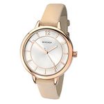 Sekonda Women's Quartz Watch with Silver Dial Analogue Display and Beige PU Strap 2137.27