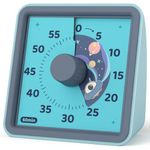 LIORQUE 60 Minute Visual Timer for Kids, Visual Countdown Timer Clock Kids Timer for Classroom Teaching Cooking, Pomodoro Timer with 'Space Ship' Pattern Design