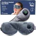 MyHalos Cordless Heated Eye Mask for Dry Eyes - Rechargeable Eye Heat Mask - Eye Warm Compress with Washable Cover - Sinus Heating Pad for Eyes, Styes & Blepharitis - MGD heated eye masks for dry eyes