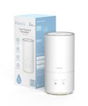 Pharata Humidifiers for Bedroom Baby Room, 1000ml Small Cool Mist Top Fill Air Humidifiers for Nursery & Plants, Ultra Quiet Essential Oil Diffuser with Warm Yellow Night Light, (White)