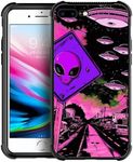 CARLOCA Compatible with iPhone 6S Case,iPhone 6 Cases for Girls Women Boys Men Young,Trippy Alien Pattern Design Shockproof Anti-Scratch Case for iPhone 6/6S