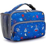 FlowFly Kids Lunch box Insulated Soft Bag Mini Cooler Back to School Thermal Meal Tote Kit for Girls, Boys, Astro&Rocket