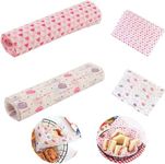 100 Sheets Wax Paper Food Wrapping Paper, Heart Greaseproof Paper Waterproof Food Wrapping Liners Gift Wrapping Tissue Sandwich Wrappers for Sweets Cakes Cheese Baking (Macaron+Love)