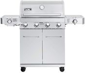 Monument Grills Larger 4-Burner Propane Gas Grills Stainless Steel Cabinet Style with Side & Side Sear Burners, Built in Thermometer, and LED Controls