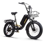 CEAYA Electric Bike 20 inch E bikes For Adults 3.0" Fat Tyre Electric City Bike with 48V15Ah Detachable Battery,Colorful LCD Meter,7 Speed Shifter,Dual Disc Brake,Rear Rack