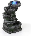 WICHEMI Indoor Water Fountain Tabletop Fountain Stacked Rocks Waterfall Fountains Indoor Water Feature Feng Shui Zen Meditation Relaxation Desktop Fountain for Home Office Decor (Style 21)