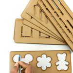 Curious Button Wooden Line Tracing Board Prewriting Tracing Tiles a Set of 12 Tracing Tiles Montessori Learning Resources for Pre Writing Skills Development and Motor Skills Enhancement