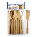 RSVP International (BFK-12) Flatware Forks, Bamboo, 12 Pack | Biodegradable & Reusable | Ideal for Parties, Picnics, Camping & More