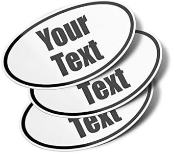 Personalized Oval Vinyl Bumper Stickers (3 Pack) (6" - Custom Text 2 Lines)