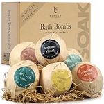 Bath Bomb Gift Set - 6pcs XL USA Made with Natural & Organic Ingredients Bath Bombs for Women & Men, Relaxing Birthday Gifts for Women, Perfect Spa Gift & Stocking Stuffers for Women, Men, Mom, & Kids