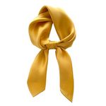 MEISEE Solid Color Mulberry Silk Scarf 27" Square Scarf Neck Scarf Hair Head Breathable Lightweight for Women Gift Packed, Yellow, 27in