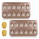 2 Pack Madeleine Pans for Baking, CGGYYZ 12 Cavity Heavy Duty Shell Shape Baking Mold Nonstick Cookie Cake Scone Pan Whoopie Pie Pan for Oven