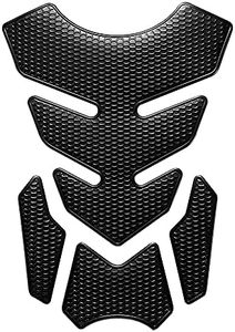 1 Set Universal 3D Motorcycle Gas Tank Sticker, Fuel Tank Protector Decal Pad Self-adhesive and Waterproof - Black