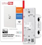 UltraPro 700 Series Z-Wave In-Wall Smart Light Switch with QuickFit™ and SimpleWire™, White Toggle, Works with Google Assistant, Alexa, & SmartThings, Z-Wave Hub Required, Smart Home, 59368