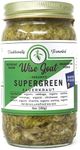 Raw Organic Fermented Probiotic Sauerkraut, "Supergreen" Variety [Vegan, Gluten Free, Non-GMO, Probiotic] 16oz Glass Jar by Wise Goat Organics