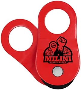 MILINI Snatch Block, Strength Recovery Off-Road Heavy Duty Winches Pulley for Synthetic Rope or Steel Cable, Universal Tackle Block for Truck, Tractor, ATV & UTV (Red, 10T)