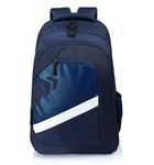 Lunar's V-Line Standard Backpack For Men, Navy Blue | 35L Water Resistant School / College Bags For Boys, Girls | Stylish, & Durable | 1 Yr Warranty, 19 x 13 x 8.75 In