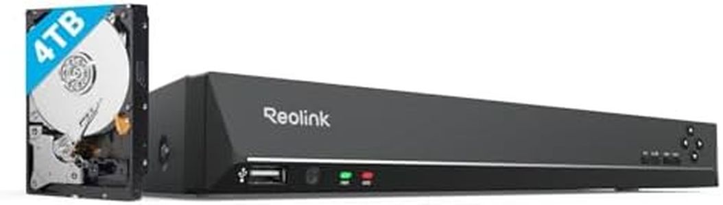 Reolink 4K PoE NVR 16 Canaux Caméra de Sécurité à Domicile Enregistrement de Vidéo avec Disque Dur de 4To Supportez 16MP/12MP/8MP/5MP/4MP 24h x7j Enregistrement de Surveillance RLN16-410