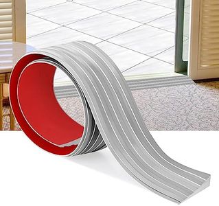 EYAYEN Rubber Door Threshold Ramp Self-Adhesive for 3/5 Inch Rise Wheelchair Scooter Doorway Floor Tile Transition Strip Reducer (Gray, 3 in Wide x 3.3 Ft Long), Grey (RDTRSA01)