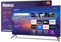 Roku Smart TV 2025 – 43-Inch Select Series, 4K HDR TV – RokuTV with Enhanced Voice Remote – Flat Screen LED Television with Wi-Fi for Streaming Live Local News, Sports, Family Entertainment