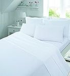 AmigoZone Plain Pollycotton Flat Sheet (King, White)