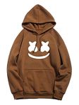 BAGHADBILLO Unisex Cotton Hooded Neck Sweatshirt (Marsh Print Hoodie BROWN-44_Brown_XL)