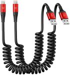 2 Pack Coiled Lightning Cable 3ft, 