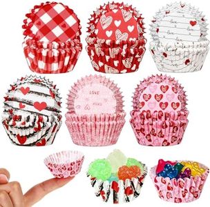 300 Pieces Valentine's Day Cupcake Liner Heart Baking Cups Assorted Styles Valentines Cupcake Wrappers Love Be Mine Muffin Case Trays for Valentine's Day Wedding Birthday (0.79 x 1.38 x 2.95 Inch)