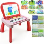 Toys for 3+ Year Old Girls: Love&Mini 3 in 1 Activity Table Toddler Toys with 24 Keys Musical Piano Toys, 8-Sided Touch Learn Card, Drawing Board, Birthday Xmas Gift for 3+ Year Old Girls Boys