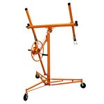 Drywall Lifter Plaster-Board Hoist Plaster-Board DIY Jack Tool Sheet 16ft Reach 68kg Lifting Capacity 10cm Caster Wheels Mobile Lockable Heavy Duty Foldable Commercial Equipment Tool Building