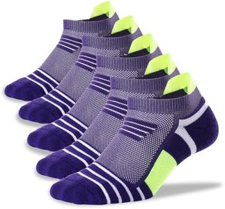 Kodal Copper Cushioned Athletic Ankle Socks, Low Cut Training Socks, Odor Free, Moisture Wicking, Arch Compression (5 Pairs)