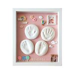 BABIES BLOOM - Baby Foot Printing Kit With Frame - Gift For Baby Shower Ceremony - Baby Hand And Foot Casting Kit (Led frame Light Pink)