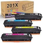 HaloFox Compatible Toner Cartridge Replacement for HP 201X 201A CF400A CF400X CF401X CF402X CF403X for HP Color Laserjet Pro MFP M252dw M252n M277dw M277n M277c6 M274n Printer (4-Pack)