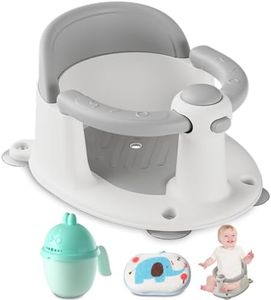 Baby Bath Seat, Baby Bath Must-Have for 6 Months and up, Baby Bath tub Seat with Suction Cups, Non-Slip, Detachable, Non-Slip Cute Grey